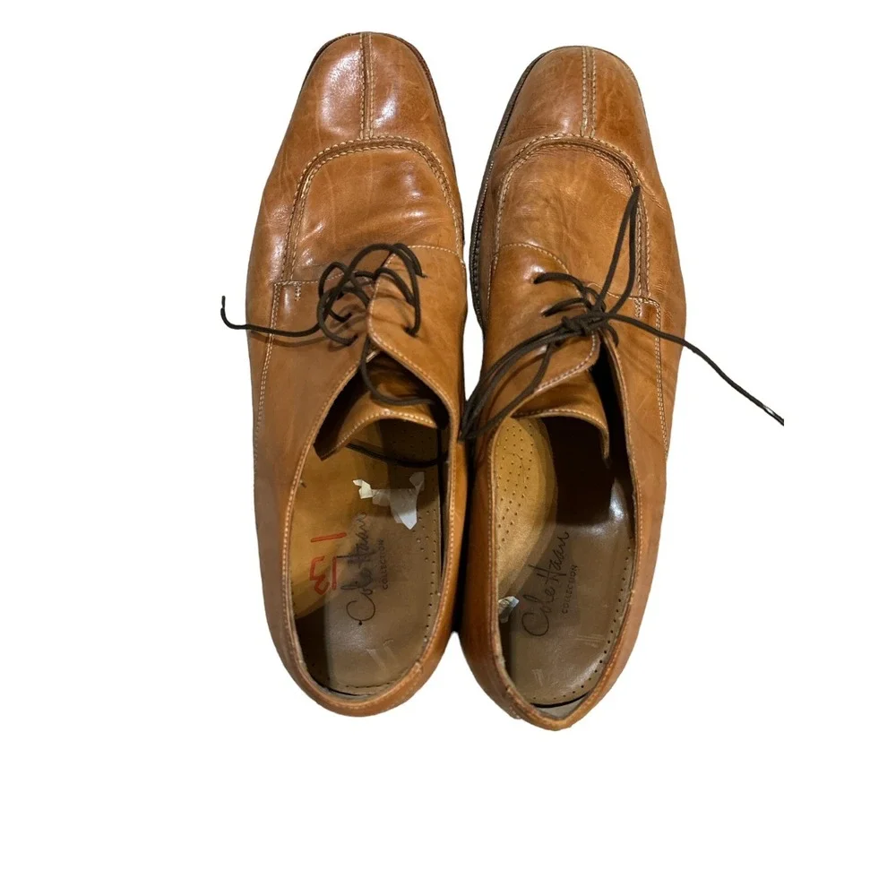 Cole Haan Lace Up Leather Dress Shoes Light Brown Size 13 Business Casual Office